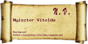 Nyisztor Vitolda névjegykártya
